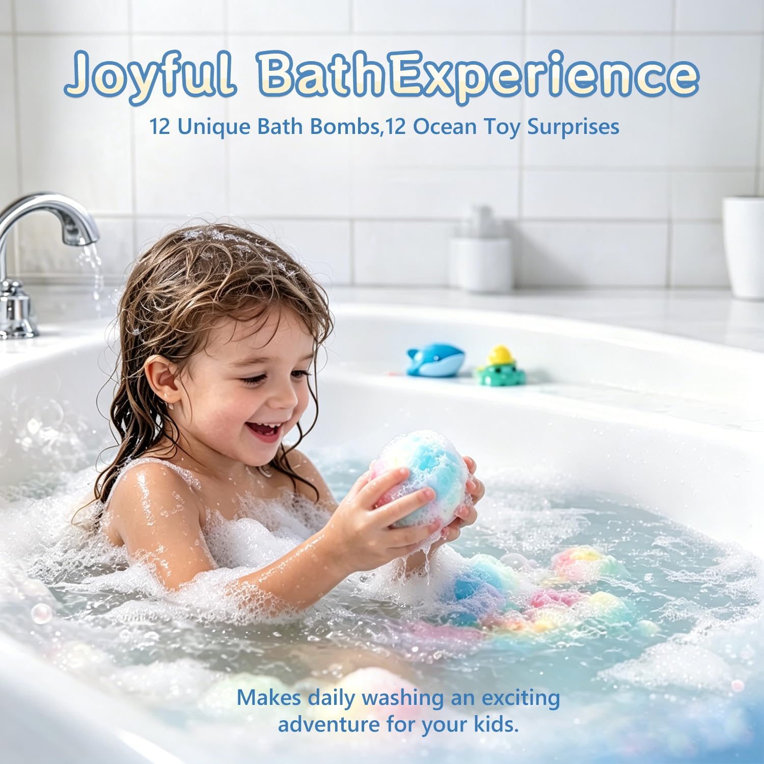 2026 New Upgraded Bath Bombs with Surprise Inside,12pcs Bath Bombs for Kids with Toy Inside,Best Birthday,Party,Surprise Rainbow Ocean Fizzy Bath Bomb Gift Set for Girls and Boys(Sea Animal)