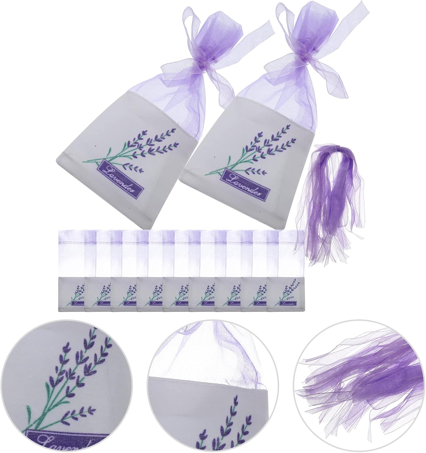 30 Pcs Lavender Sachet Bags Empty: Mesh Bags Drawstring, Mesh Bags for Potpourri Organza Bags Lavender Sachets for Drawers and Closets