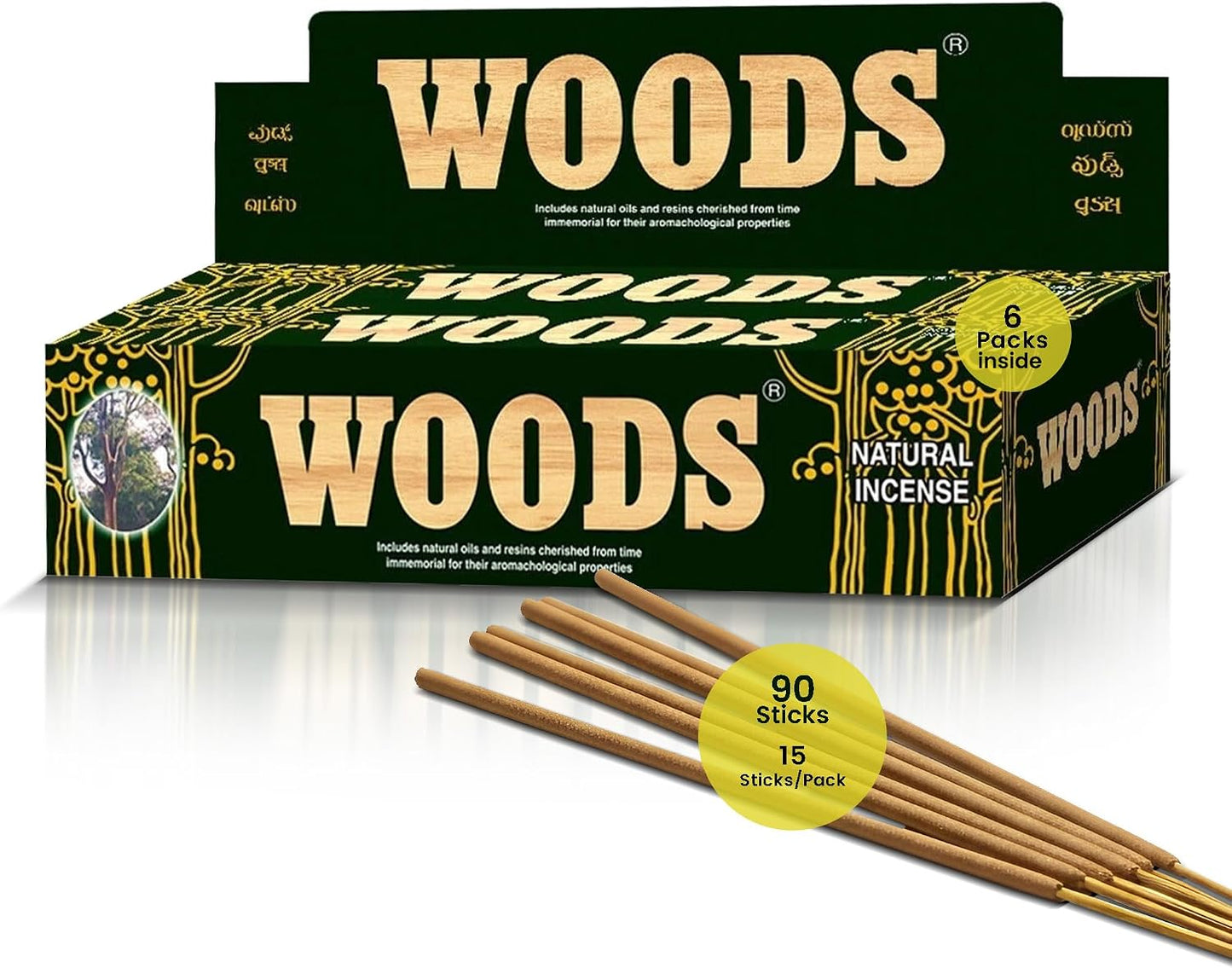 Cycle Woods Premium Natural Masala Incense Sticks | Sandalwood Incense Sticks with Cedarwood & Amber Notes | Luxury Home Fragrance for Meditation, Yoga & Relaxation – 9" 90 Sticks | 50 Min Burn Time