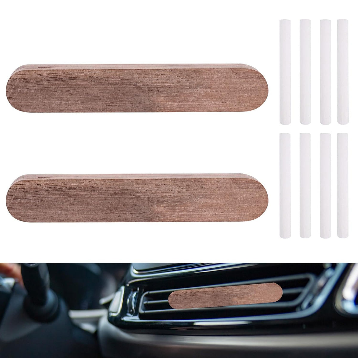 2pcs Wood Air Freshener Clips for Cars