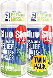 Blue Stop Max Applicator: Fast-Acting Massage Applicator for Sports Cream, Elbow Relief, Performance Roll On for Muscle & Joint Soreness - Convenient Relief for Active Individuals, 2 Pack of 3.4 Oz
