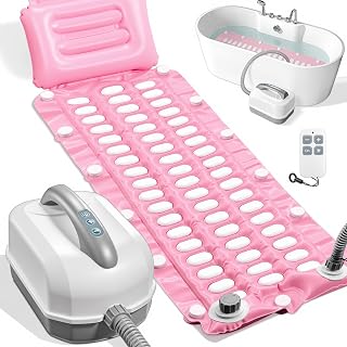 Upgraded Bathtub Spa Mat, Portable Spa Bubble Bath Massager with 6 Adjustable Settings, Upgraded Non-Slip Design and Remote Control, Hot Tub Jet Mat for Bathtub at Home, Full-Body Support