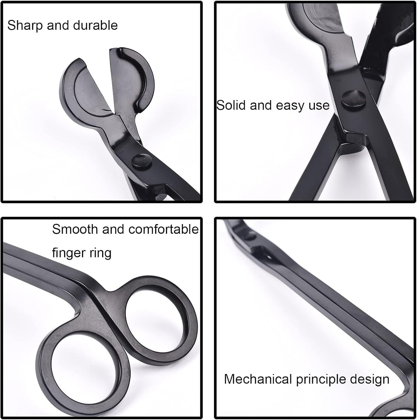 Candle Wick Trimmer Wick Clipper Wick Cutter Scissor Reaches Deep Into Candles Wick Prevent Soot Buildup Candle Accessories (Matte Black)