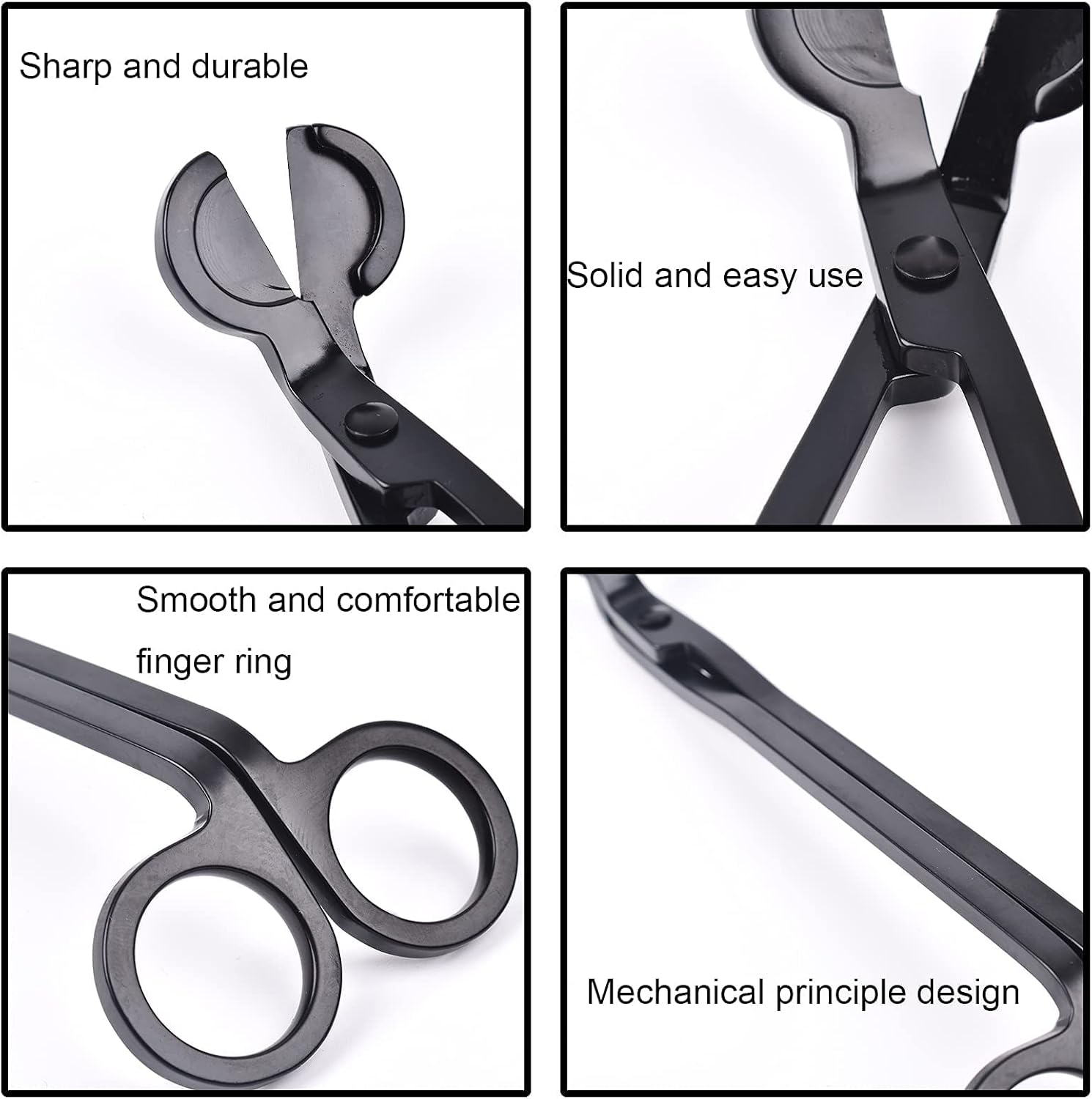 Candle Wick Trimmer Wick Clipper Wick Cutter Scissor Reaches Deep Into Candles Wick Prevent Soot Buildup Candle Accessories (Matte Black)