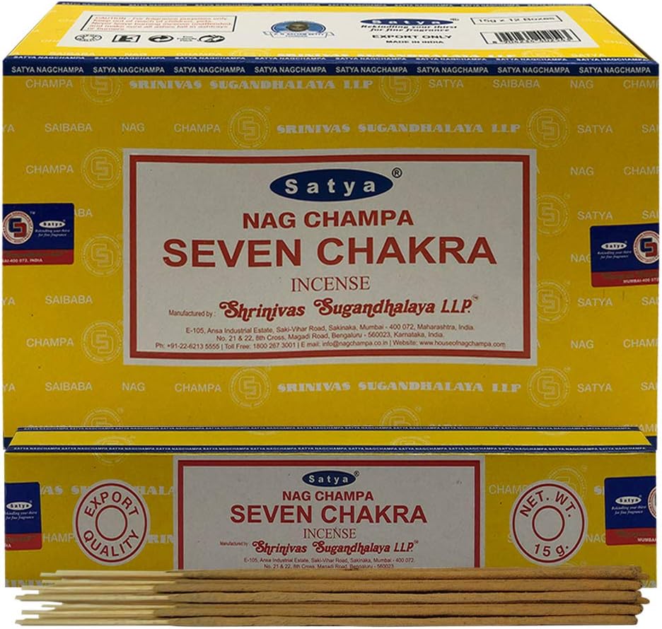 Seven Chakra Incense Sticks and Incense Stick Holder Bundle Insence
