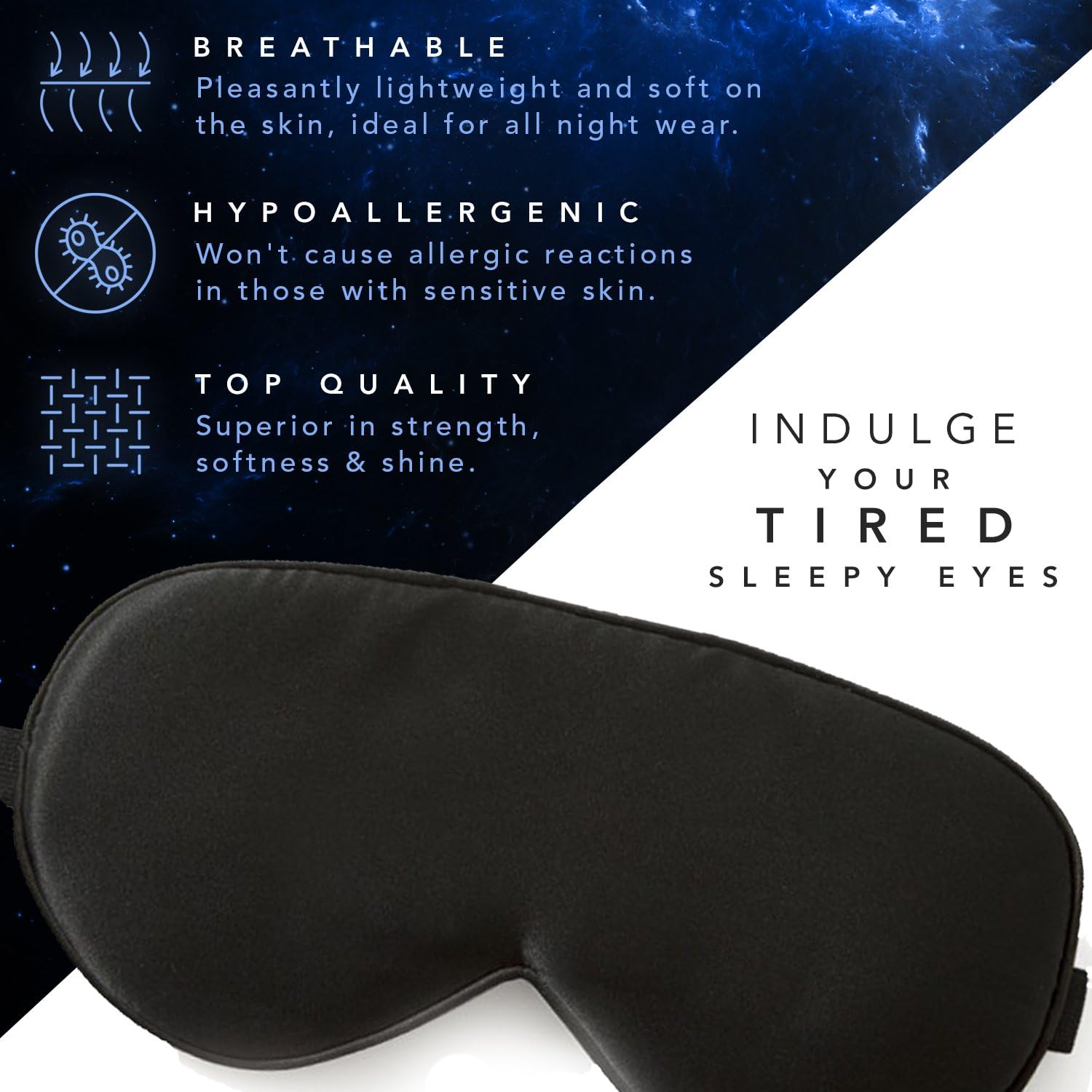 Silk Eye Mask Bundle with Pillow Spray - 100% Pure Mulberry Silk Sleeping Mask and Calming Pillow Mist (2 Items) Plus Foam Ear Plugs and Anti Snoring Nose Clip
