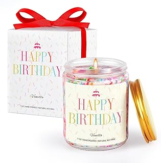 PHD CAKE Happy Birthday Candle - Birthday Gifts for Women, Men, Mom, Dad, Sister, Teacher, Friends, Natural Soy Wax Vanilla Scented Candles