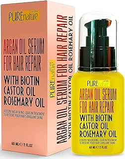 Moroccan Argan Oil Hair Serum - Rescue Frizzy and Damaged Locks - With Heat Protectant and Straightening Properties - Hydrating Anti Frizz Products For Curly and Straight Hair with Split Ends
