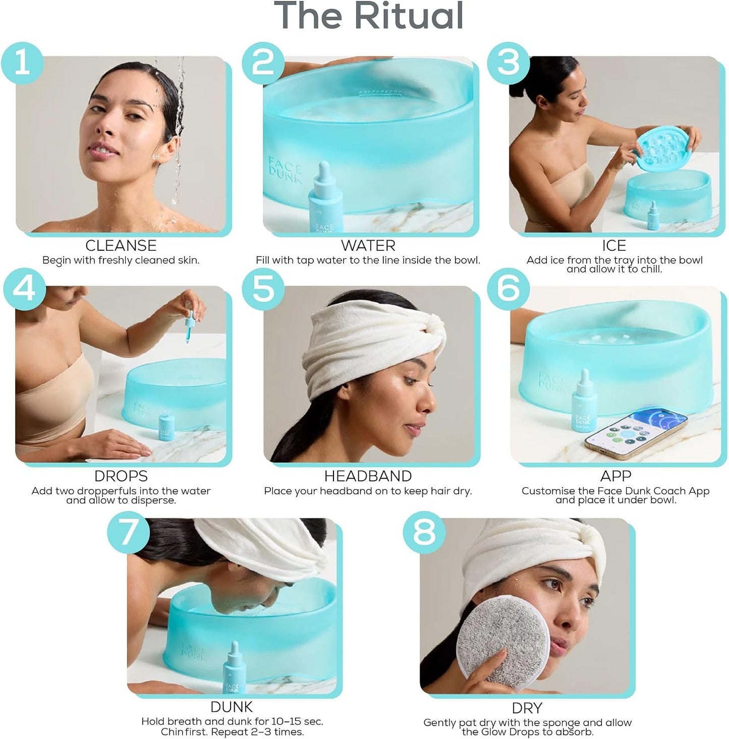 OG Hydrate Kit - Hydrating Ice Facial Kit for Glowing Skin and De-Puffing - At Home Cryo Facial Bowl with Hyaluronic Glow Drops for Hydration and Skin Barrier Care