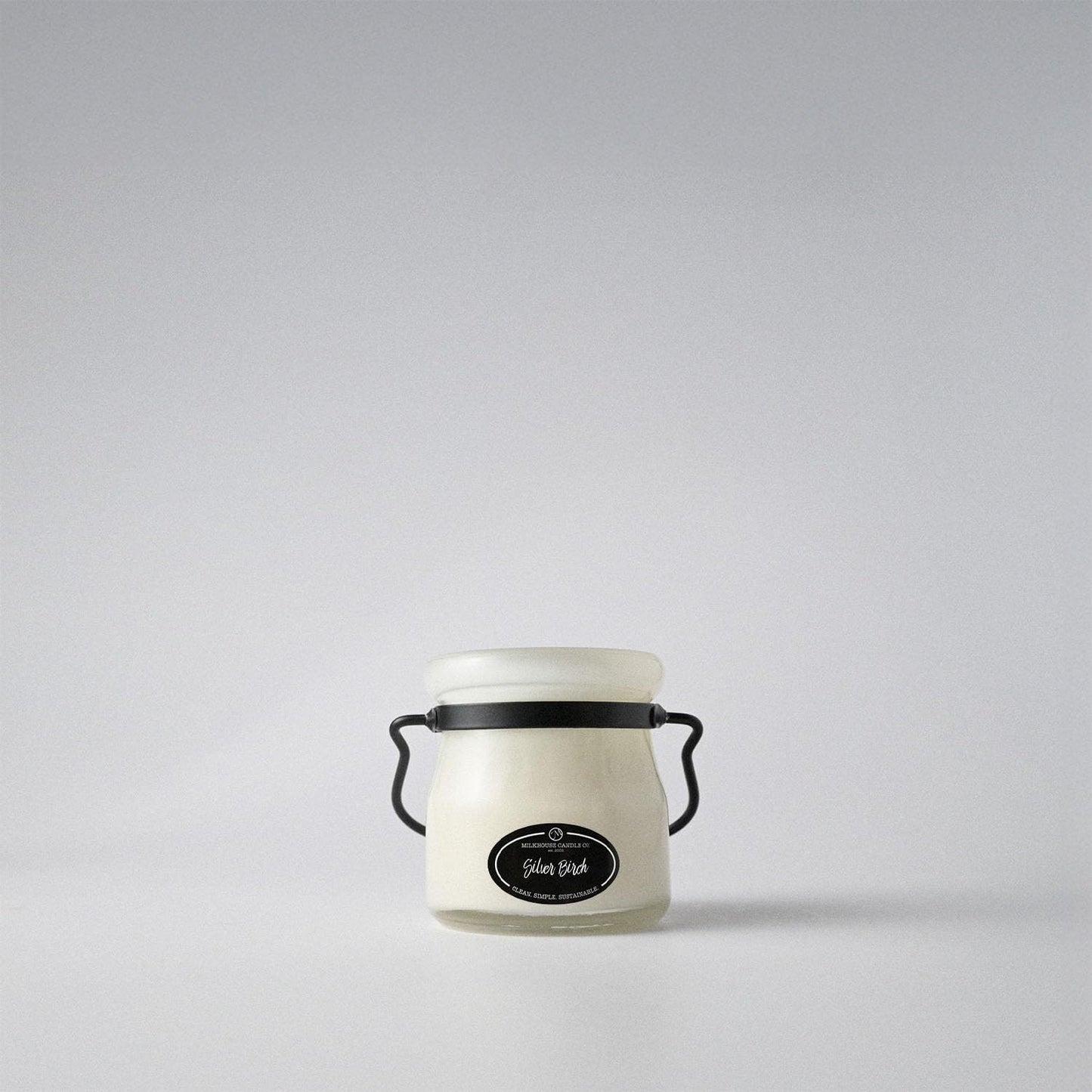 Milkhouse Candle Company Silver Birch Soy Candle - Evergreen | Birch | Warm Spice Scented - 5 oz Cream Jar with Lid, 35+ Hour Burn Time, Made in the USA
