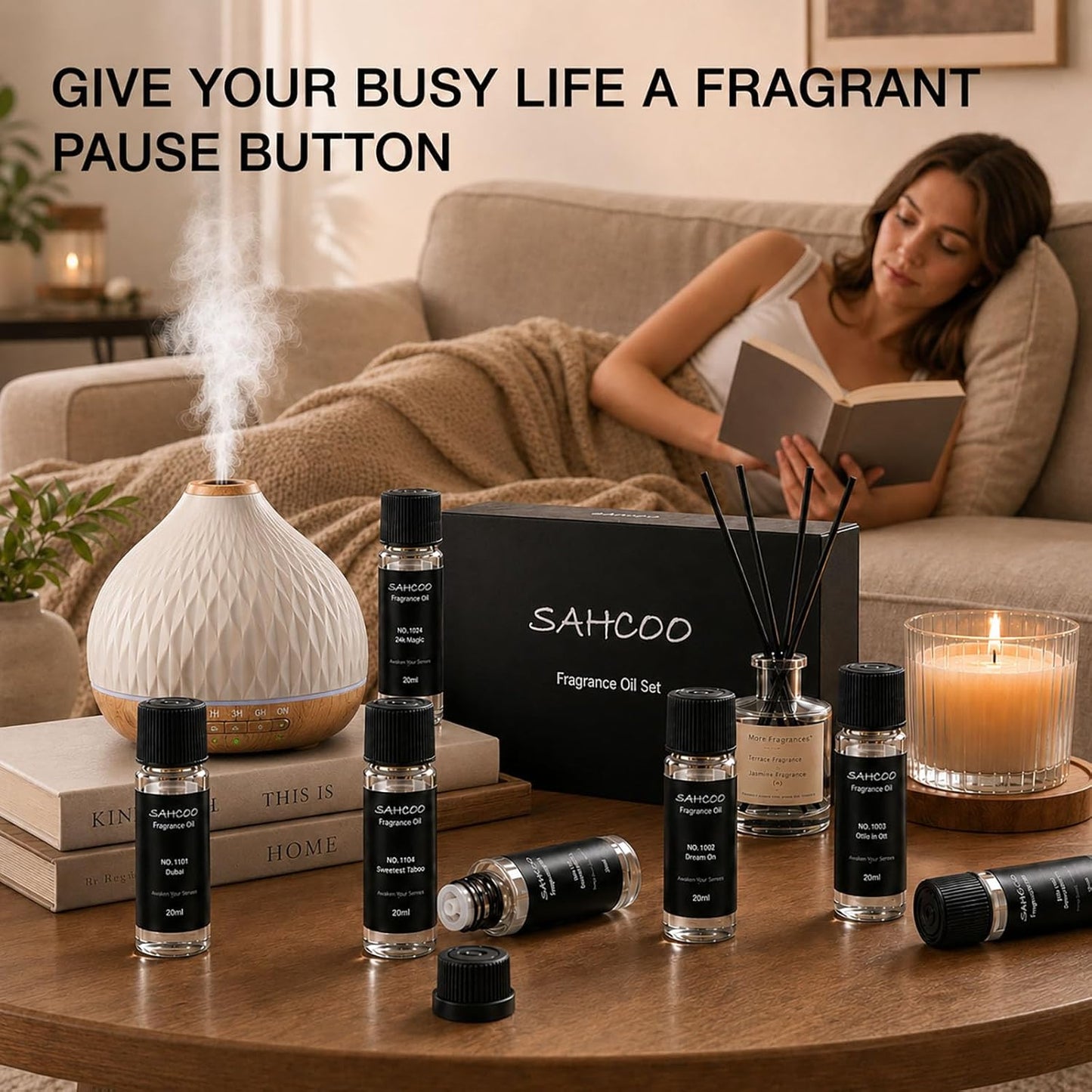 Hotel Diffuser Oil Set Inspired by 5-Star Hotel Scent, Most Popular Fragrance Oil 120ml, Natural Aromatherapy Oils for Cars & Home Products, Room Sprays (5 scents Set)
