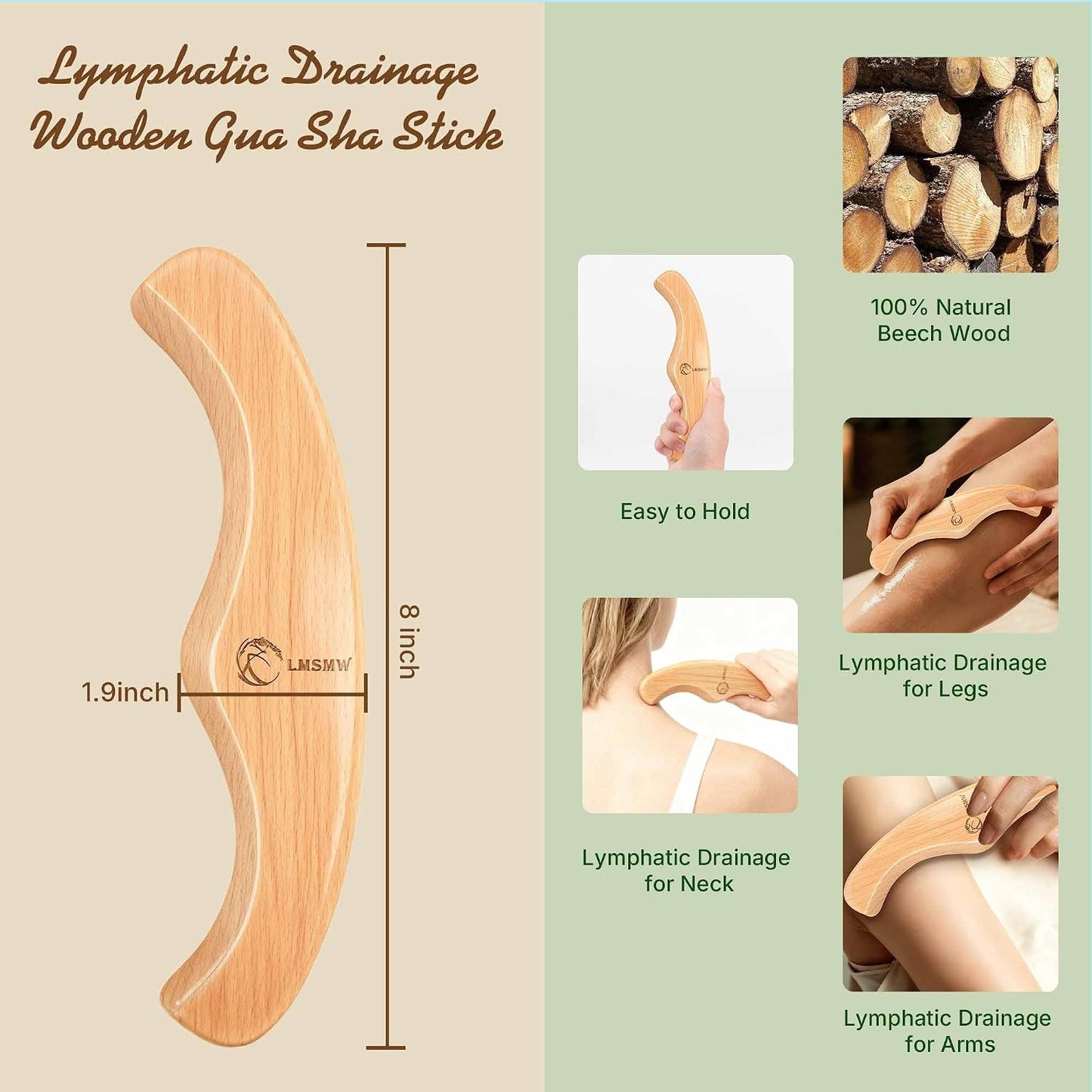 Dry Body Brush Set for Lymphatic Drainage, Round Boar Bristle Dry Brushing Body Brush with Strap, Wood Therapy Kit with Wooden Acupressure Massage Tools for Face Body Gua Sha Sculpting