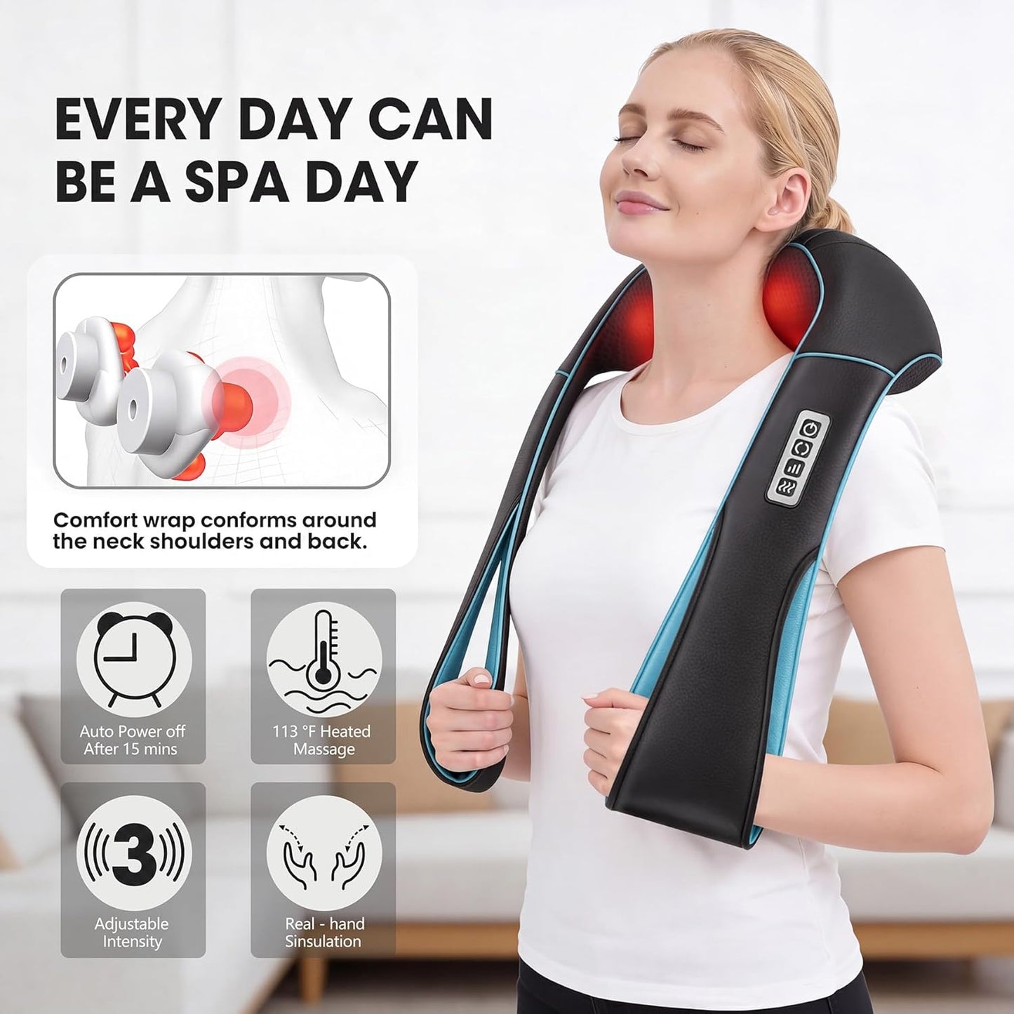 MagicMakers Fathers Day Dad Gifts, Shiatsu Neck Massager with Heat for Pain Relief Deep Tissue – Christmas Gift for Women, Men, Mom, Dad, Her, Him– Amazing Back & Shoulder Relief from Daughter or Son