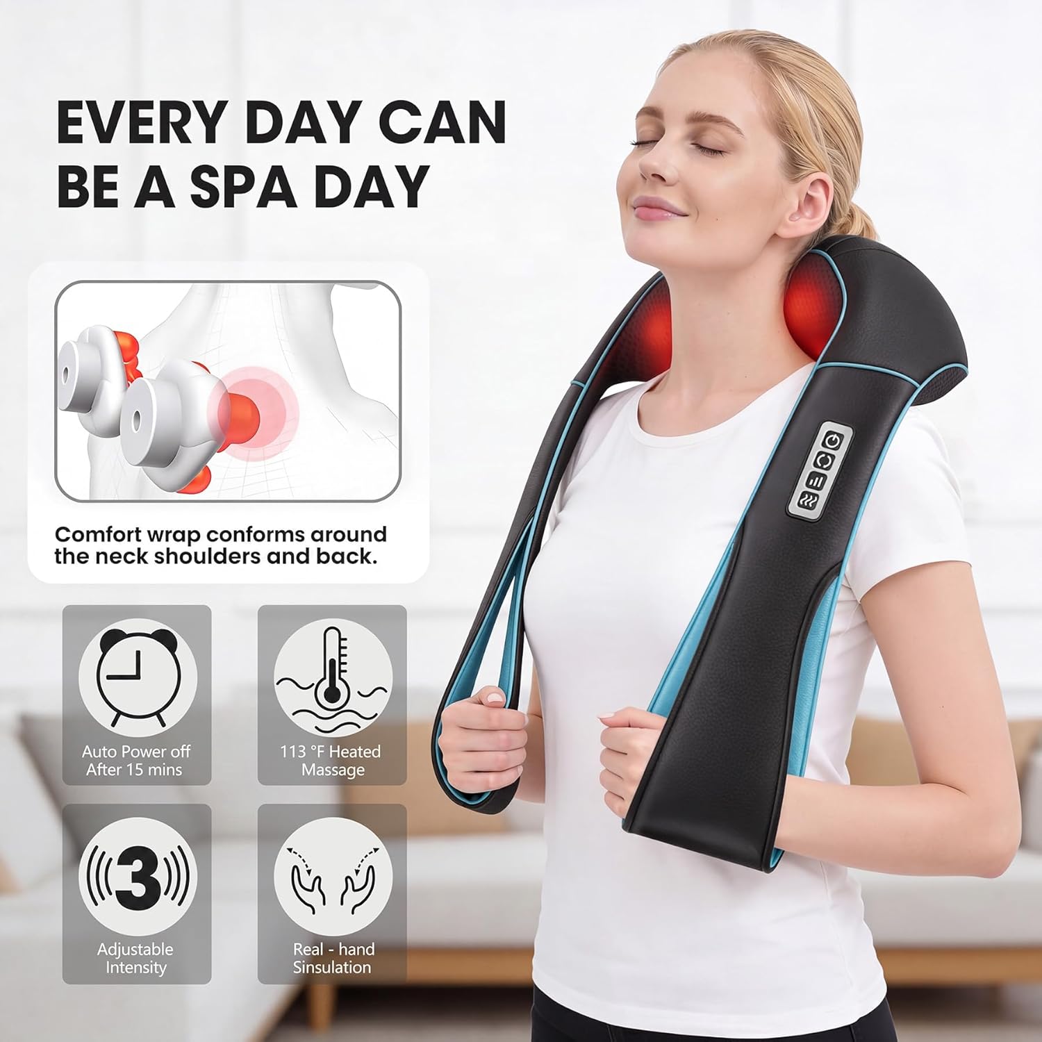 MagicMakers Fathers Day Dad Gifts, Shiatsu Neck Massager with Heat for Pain Relief Deep Tissue – Christmas Gift for Women, Men, Mom, Dad, Her, Him– Amazing Back & Shoulder Relief from Daughter or Son