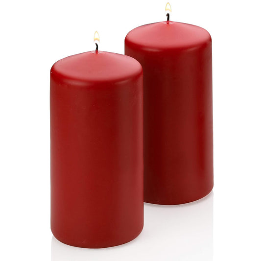 Light Pillar Candles - Set of 2 Scented Candles - 6 inch Tall