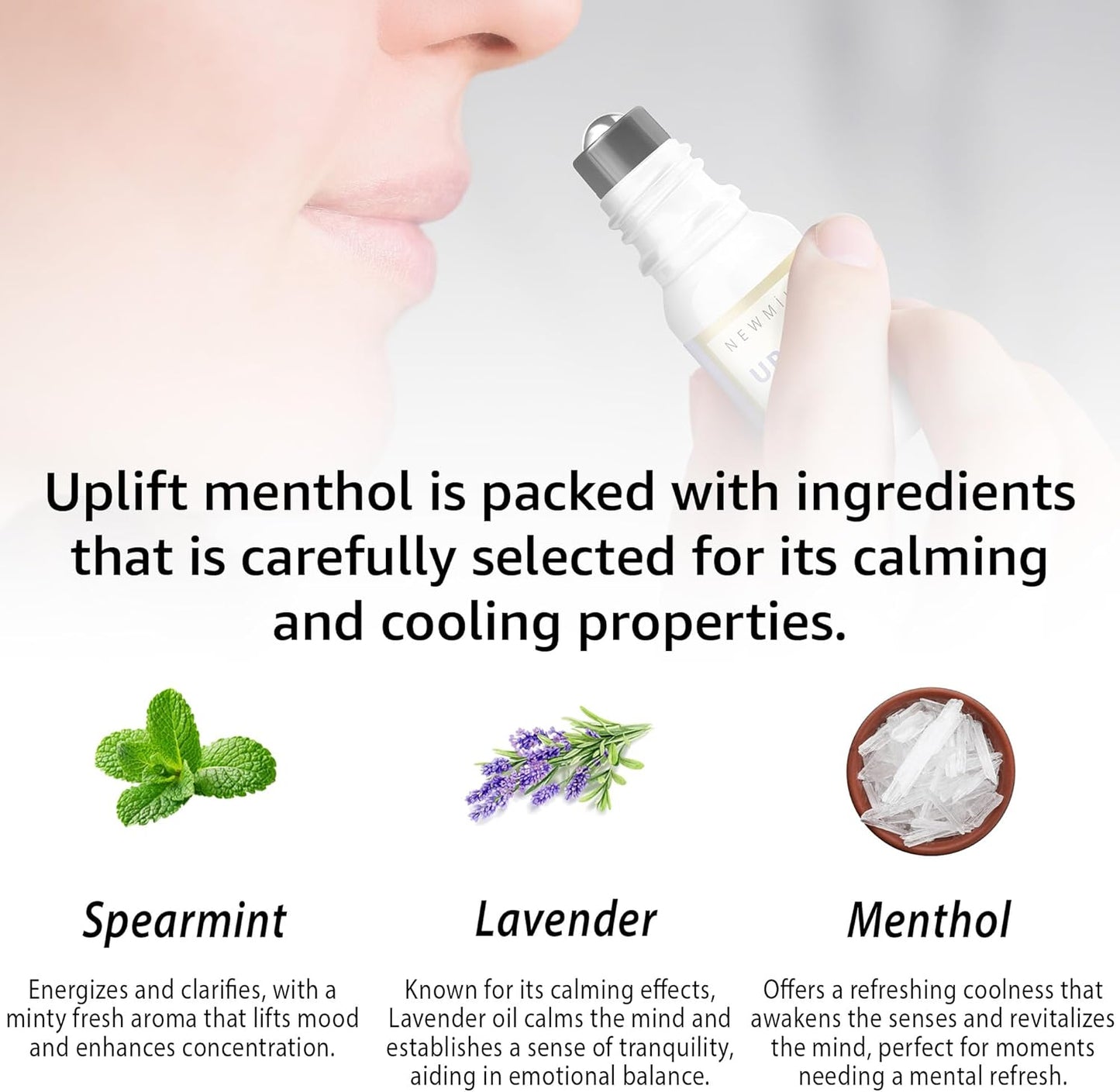 Cooling Menthol Blend Roll On Pack of 2 - Perfect Selfcare Gift for Birthday Christmas or Stocking Stuffers