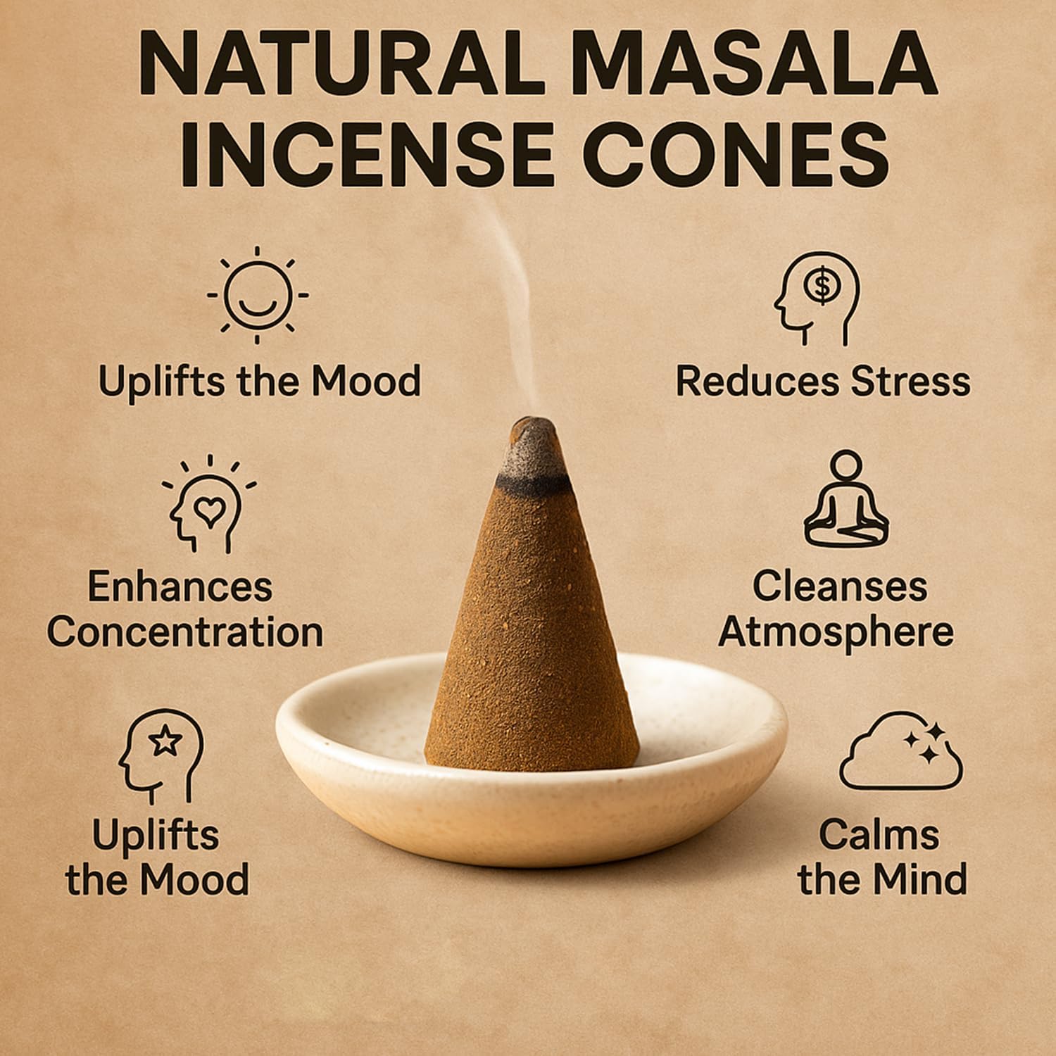 Satya Sai Baba White Sage Original Earth Marked Natural Masala Incense 144 Dhoop Cones in Pack of 12 Boxes | Best for Prayer, Meditation and Relaxation