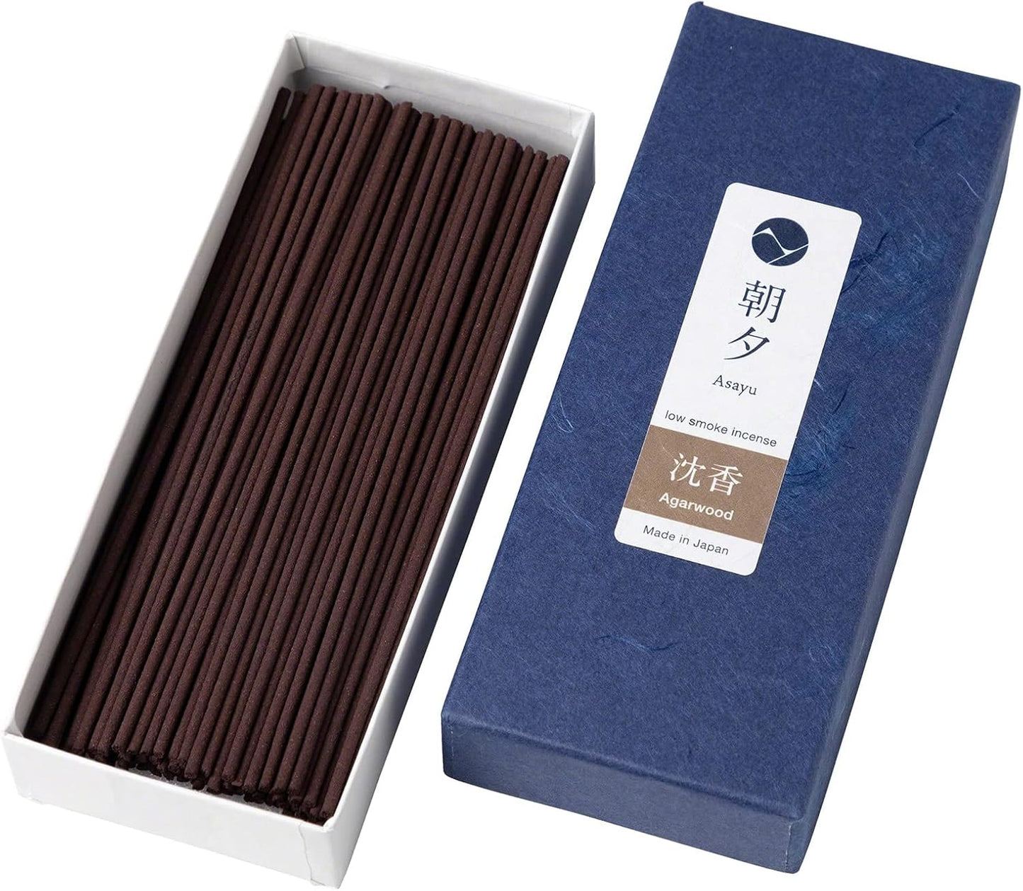 Asayu Japan Agarwood Incense Sticks - Low Smoke Japanese Incense, 40g (70-80 Sticks), Made in Japan, Smokeless for Less Irritation and Non-Toxic, for Meditation, Relaxation & Home Fragrance