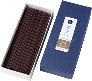 Asayu Japan Agarwood Incense Sticks - Low Smoke Japanese Incense, 40g (70-80 Sticks), Made in Japan, Smokeless for Less Irritation and Non-Toxic, for Meditation, Relaxation & Home Fragrance