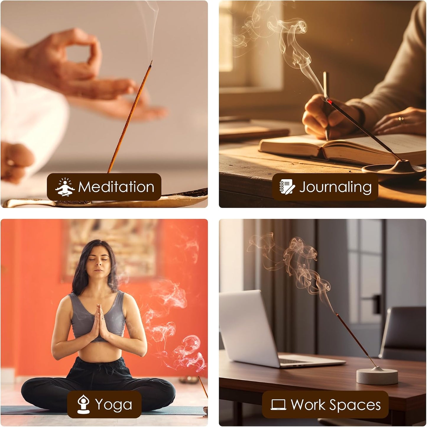 Himalayan Masala Smudge Incense | Patchouli, White Sage, Rosemary, Lemongrass, Sandalwood, Lavender | 60 Sticks + 6 Dhoop | Handcrafted for Meditation, Puja & Cleansing