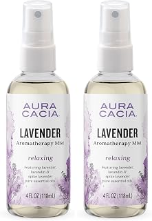 Aura Cacia Relaxing Lavender Aromatherapy Mist,4-Ounce,Lavender Pure Essential Oils,Sweet & Floral Aroma,(Pack of 2)