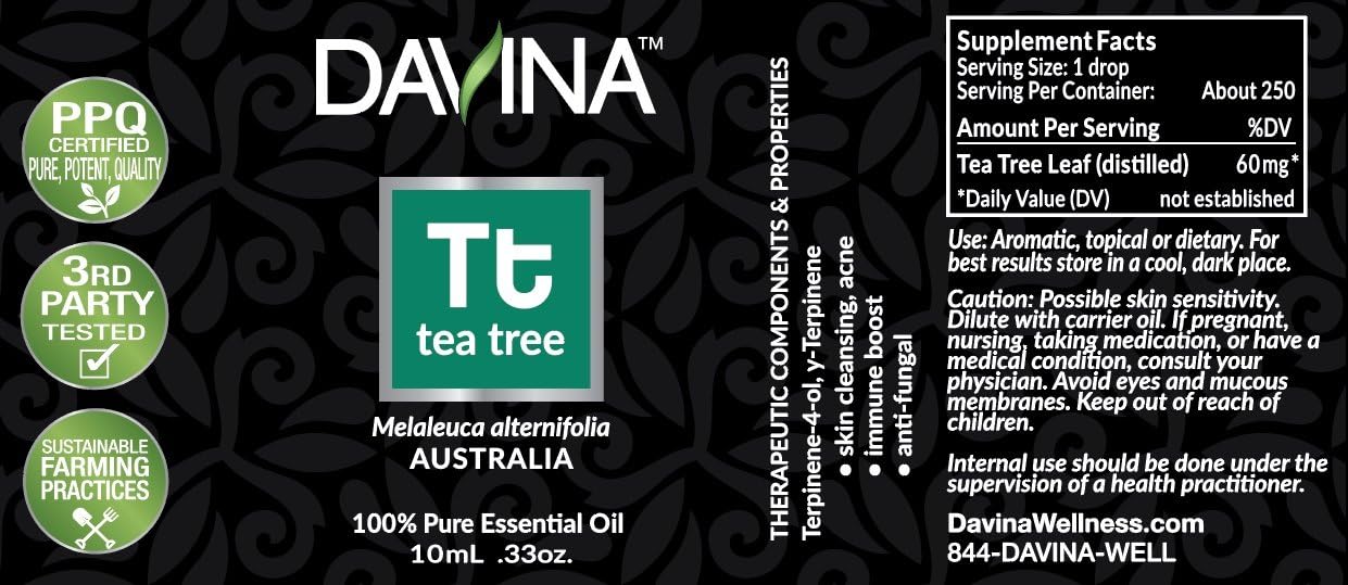 Tea Tree (Melaleuca) Essential Oil 10ml by Davina