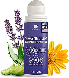 Dr. Robaina Lavender Magnesium Roll On – Zechstein Magnesium & OptiMSM with Lavender Oil for Sleep Support, Nighttime Leg Comfort & Relaxation, 3 oz