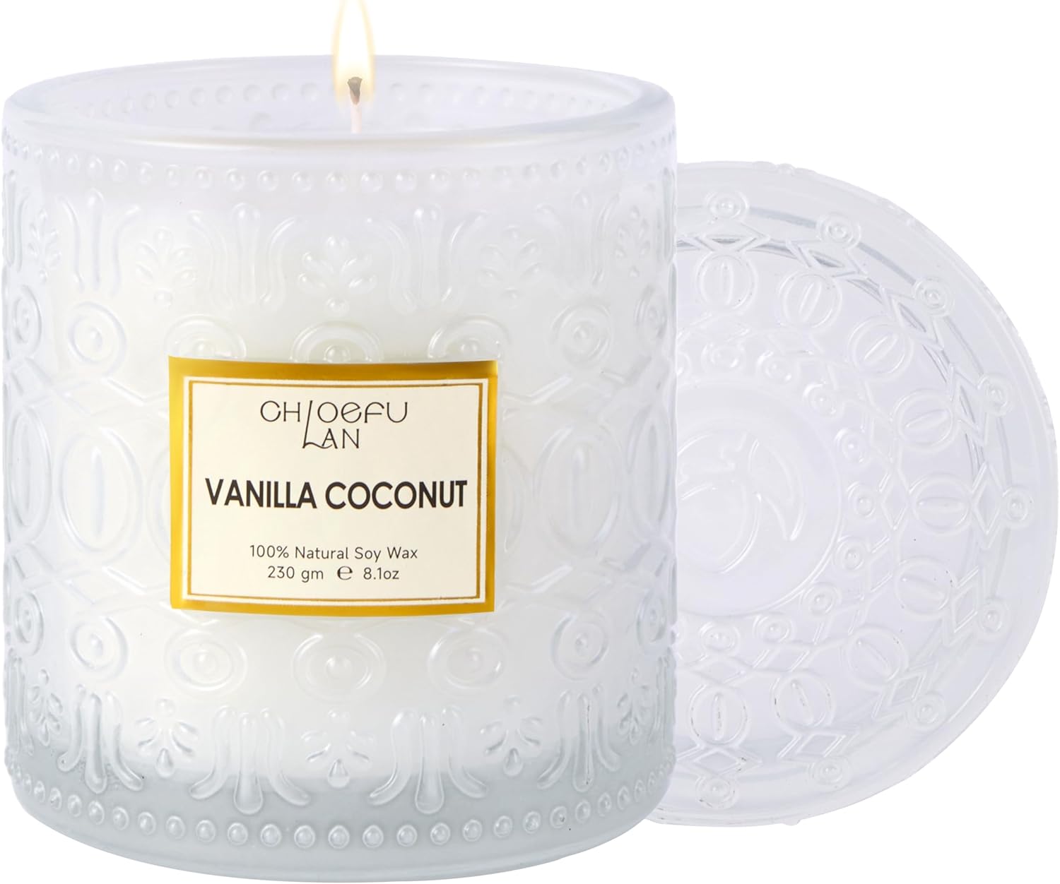 Mother Gifts, Vanilla Coconut Soy Candle Large Jar Scented Candle, Home Décor, Gifting Idea, Burn Time of 55 Hours
