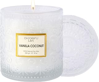 Mother Gifts, Vanilla Coconut Soy Candle Large Jar Scented Candle, Home Décor, Gifting Idea, Burn Time of 55 Hours