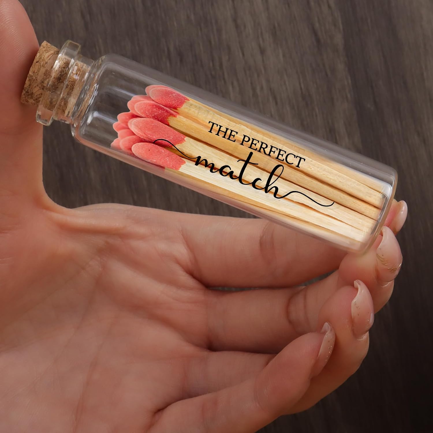 Klmnop 24 Pcs Empty Matches Jars with Cork Top, Bulk Glass Match Holder with Decorative Twine for DIY Wedding Matches Favors Party Favors Guests Gifts(Clear)