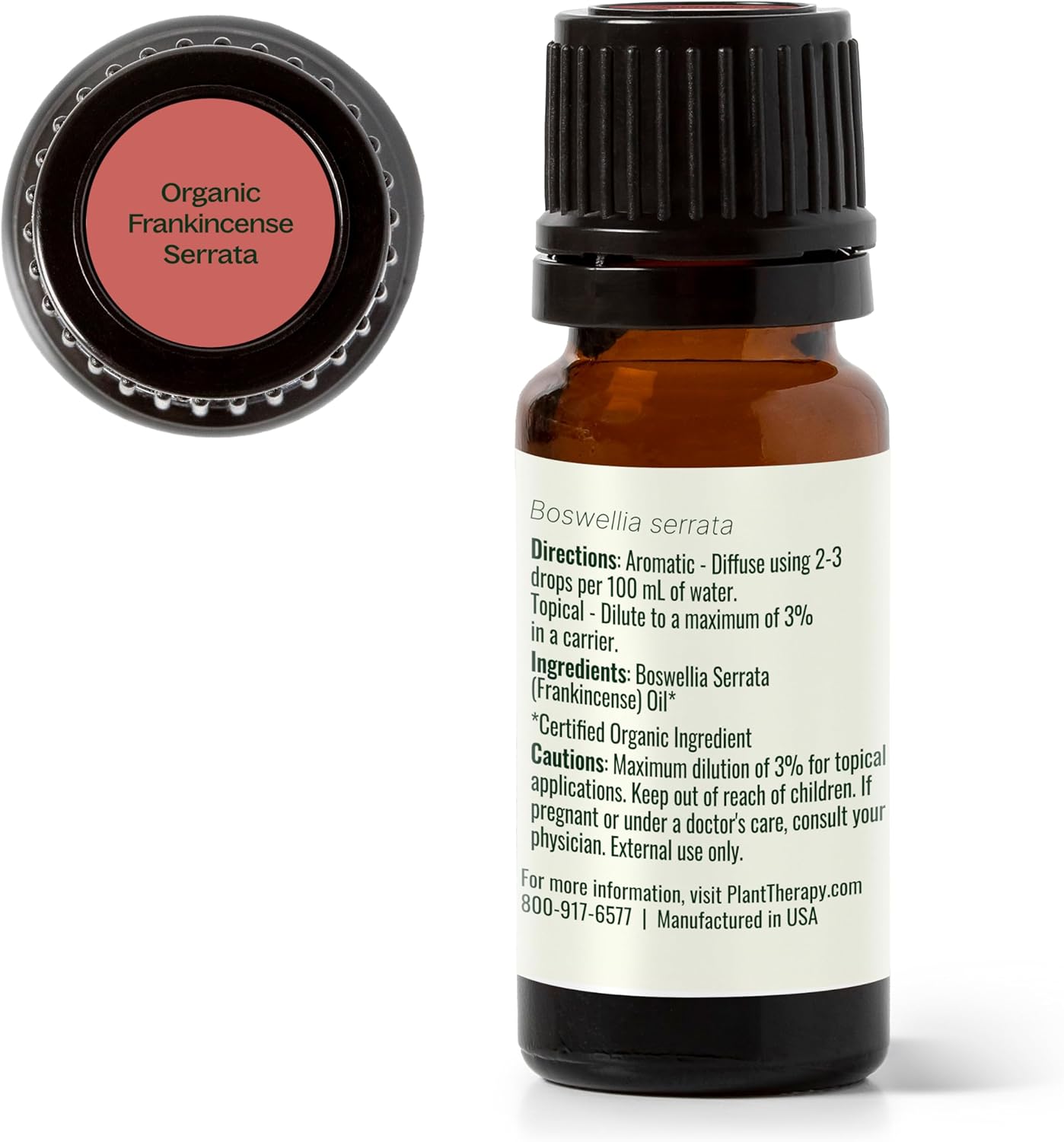 Plant Therapy Organic Frankincense Serrata Essential Oil 100% Pure, USDA Certified Organic, Undiluted, Natural Aromatherapy, Therapeutic Grade 10 mL (1/3 oz)