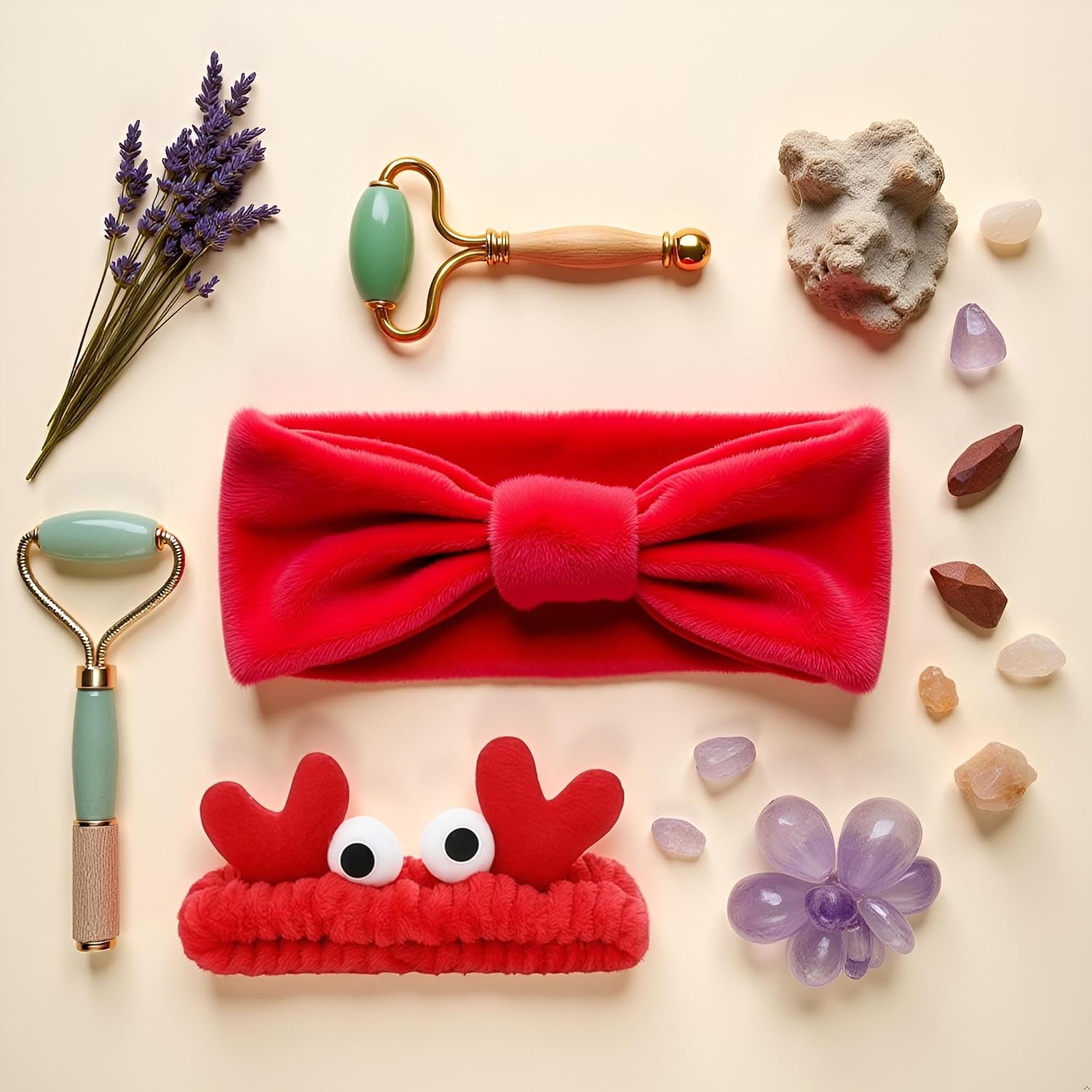 Red Crab Face Wash Headband Cute Soft Facial Makeup Hair Band Elastic Head Band Creative Hair Accessorie for Women Skincare Shower