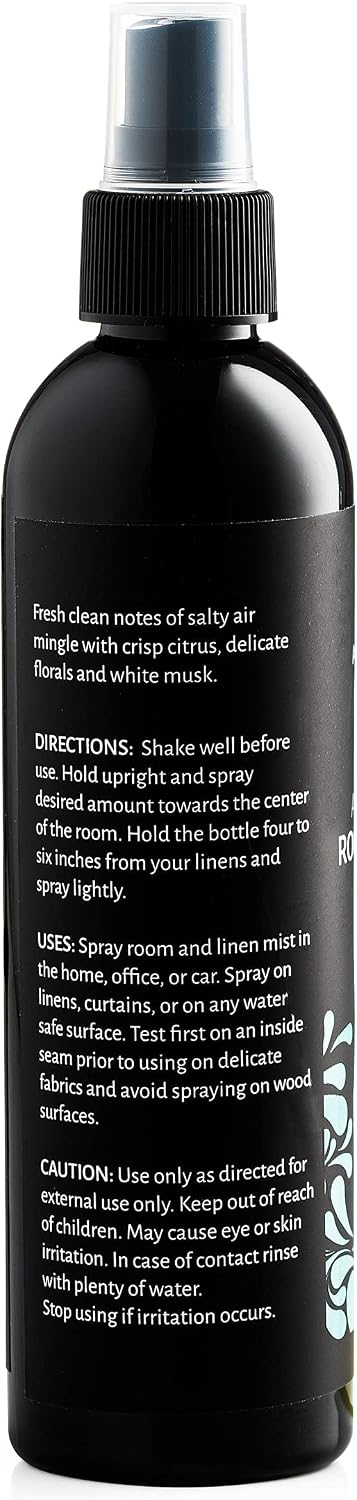 Aromasong All Natural Ocean Mist Room & Linen Spray For Pillows and Sheets - Odor Eliminator Bed Spray Air Freshener All Natural Essential Oil Spray For Sleeping