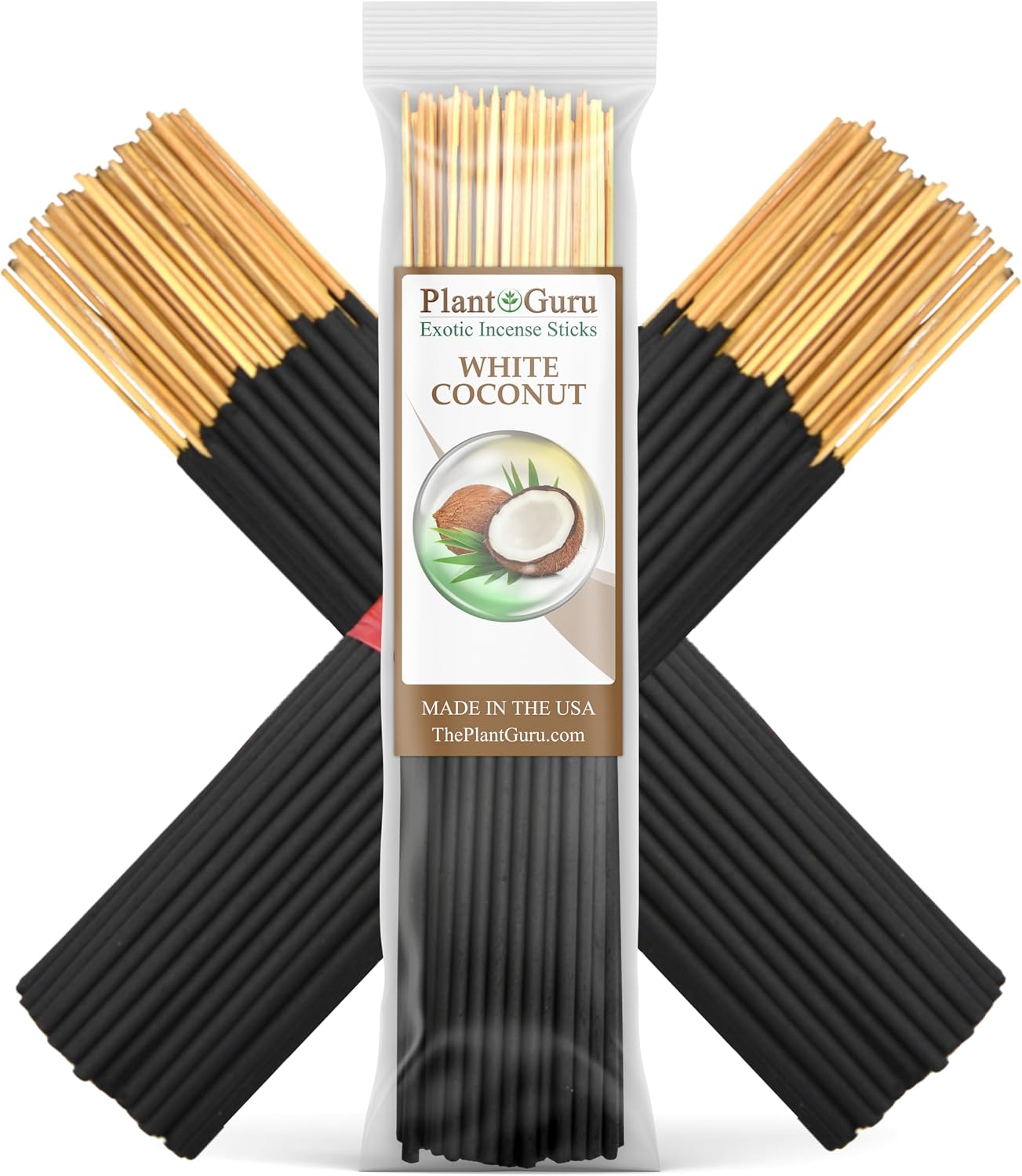 White Coconut Exotic Incense Sticks 7 Inch - Bulk 1 Bundle 85 to 100 Sticks - Natural 7" Long Lasting Aroma that Burns for 30 to 45 Minutes.