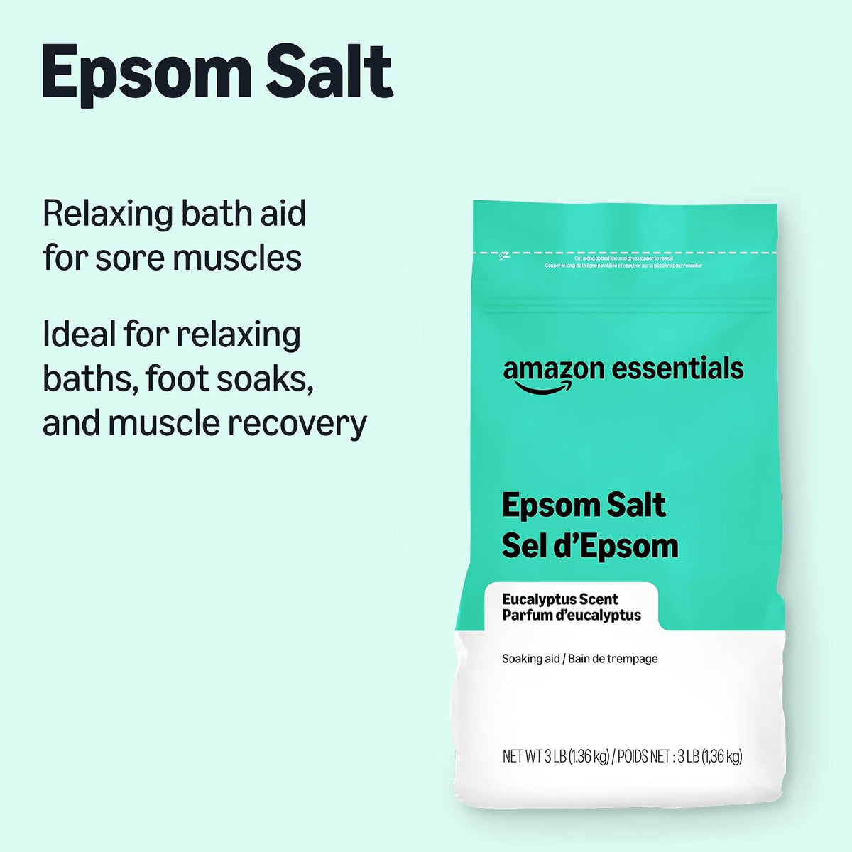 Amazon Essentials Epsom Salt Soaking Aid