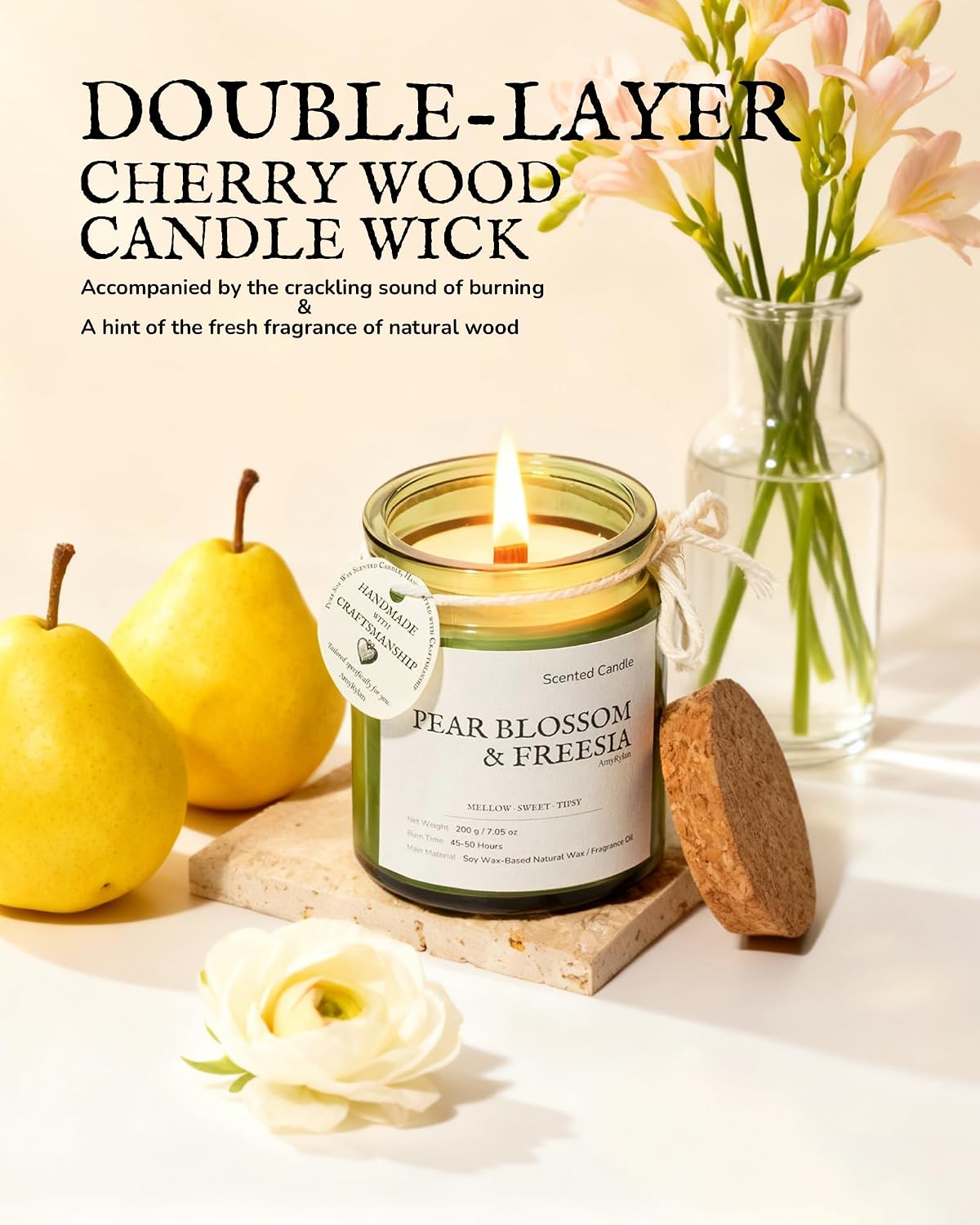 3 Pack Non-Toxic Soy Wax Scented Candles Gift Set for Women, 21.15oz Wooden Wick Candle for Home, 135H Long Burn Time, Aromatherapy Candles, Birthday, Anniversaries, Wedding, Christmas