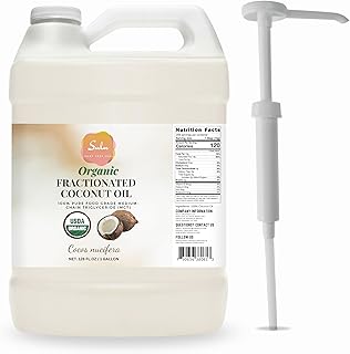 100% Pure Organic Fractionated Coconut Oil MCT-Food Grade-Keto, Paleo, Kosher, Vegan -1 gallon-128 fl.oz