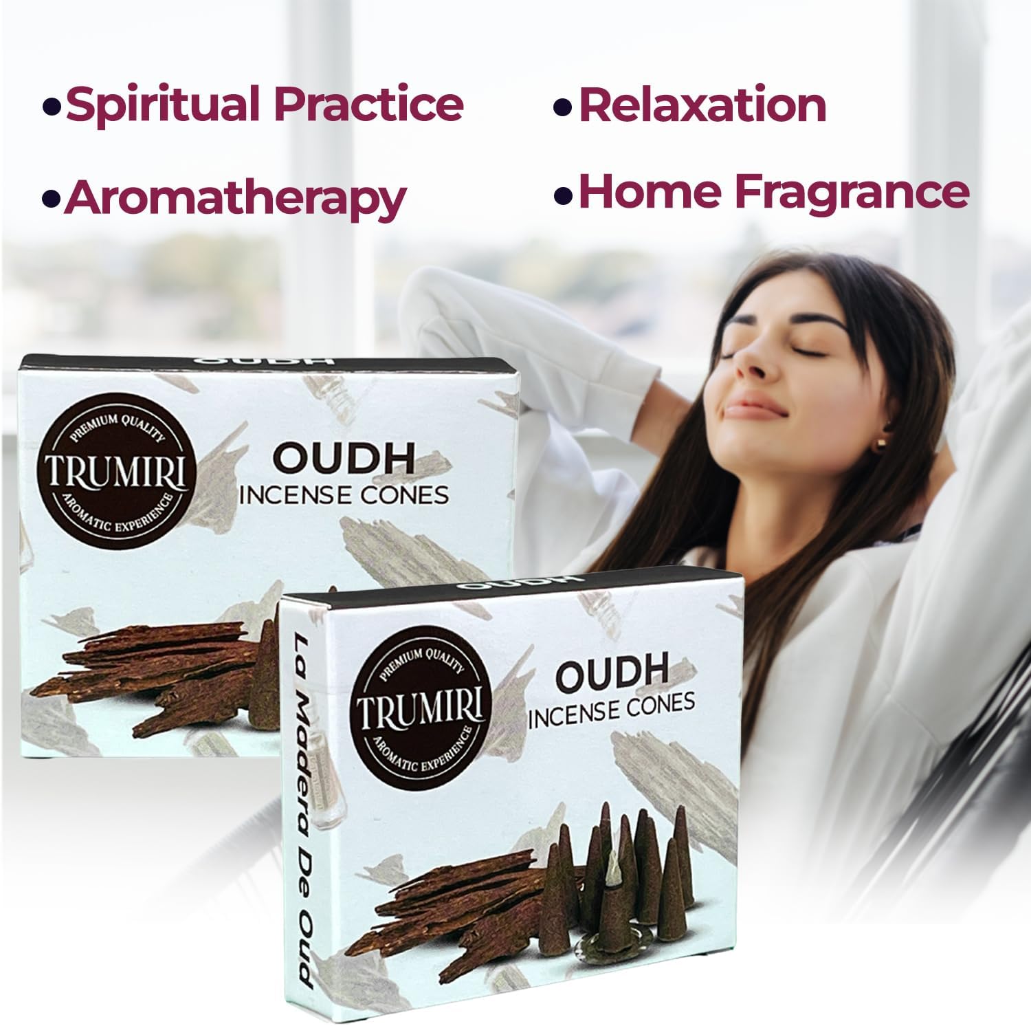 TRUMIRI Oud Incense Cones - Total 20 Cone Incense - Dual Pack of 10 Insence Cones - Incense Cones Scented - Cone Incense Scents - Insense Cones - Incent Cone