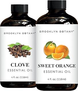Brooklyn Botany Clove & Sweet Orange Essential Oils – 4 Fl Oz (Pack of 2) – 100% Pure & Natural – Spicy Citrus Aromatherapy Blend