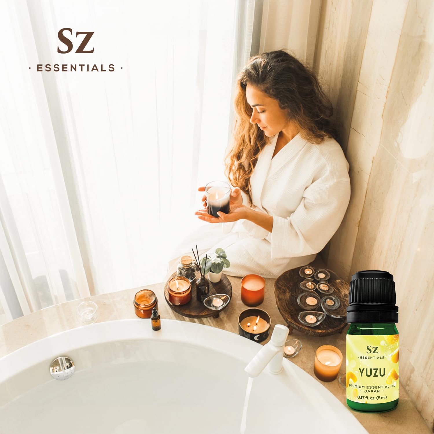 Yuzu Essential Oil - Japan - 100% Pure and Natural, Undiluted - Promotes Natural Solution for Relaxation with Soothing, Fresh and Citrusy Aroma - 0.17 fl oz (5ml)