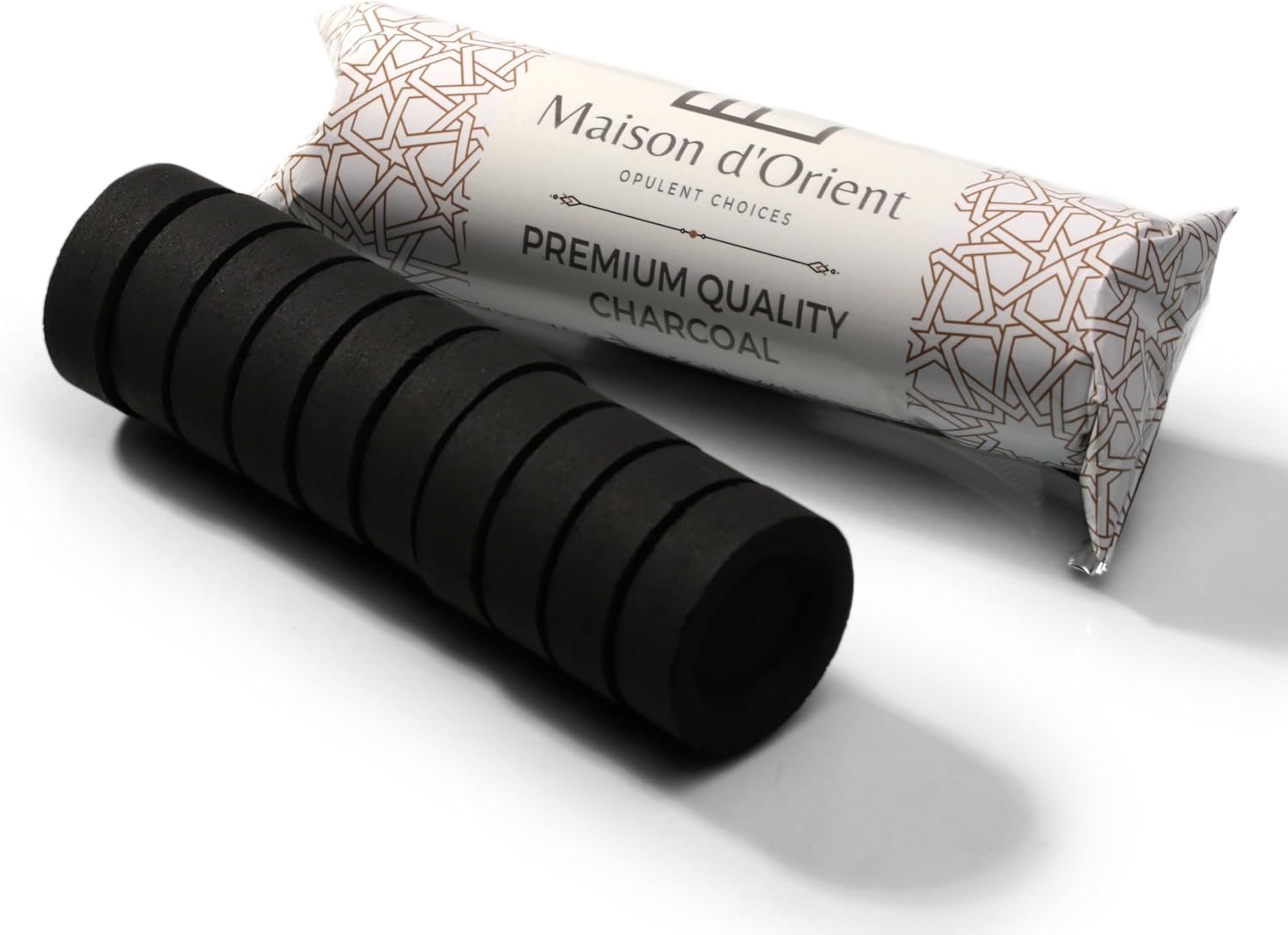 Charcoal Briquettes for Bakhoor (Quick Light Coal) - Bamboo Charcoal for Frankincense and Resin Incense Burner - Small Tablets Single Roll (10 Discs)