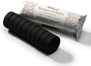 Charcoal Briquettes for Bakhoor (Quick Light Coal) - Bamboo Charcoal for Frankincense and Resin Incense Burner - Small Tablets Single Roll (10 Discs)