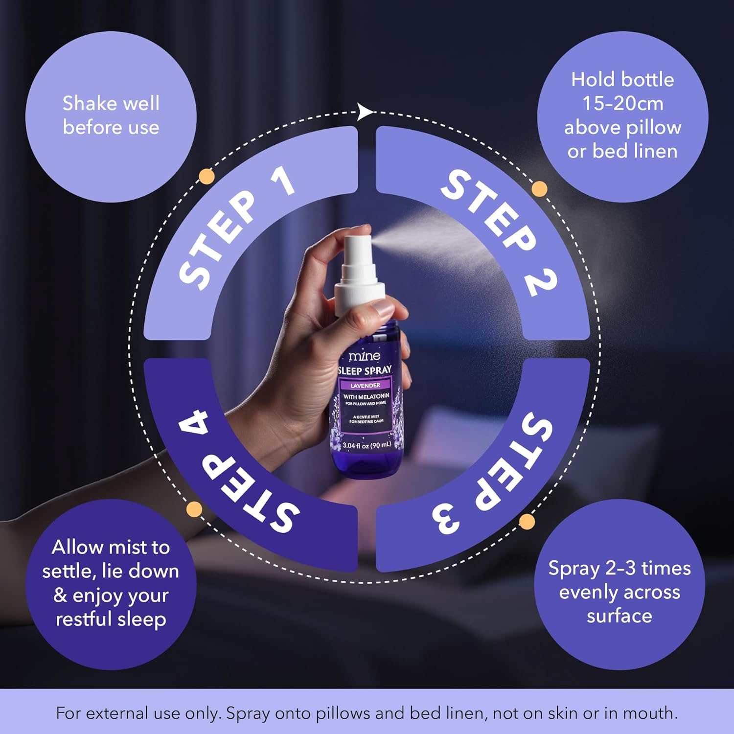 Lavender Sleep Spray with Melatonin - Relaxing Father Gifts – Natural Pillow Mist for Sleep, Calming Bed Spray for Adults, Gifts for Teen Girls and Women