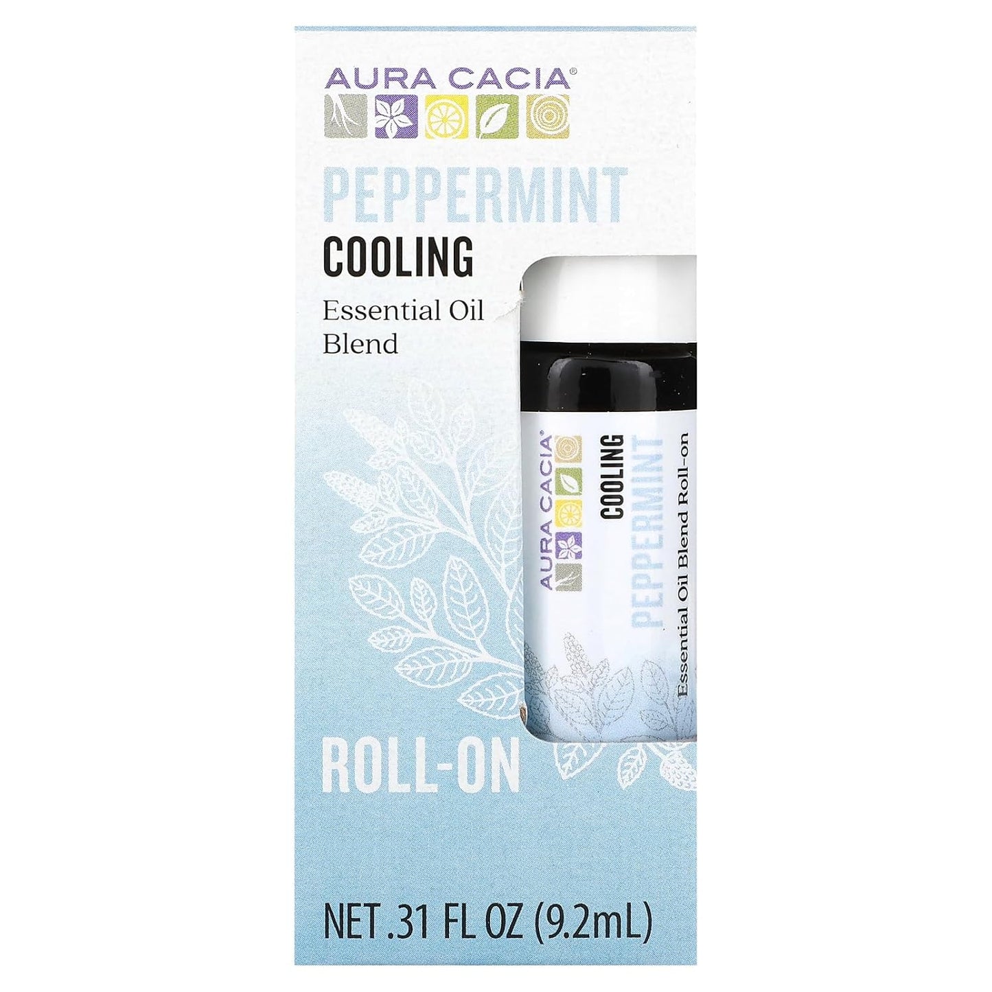 Aura Cacia Oil Roll On, Peppermint, 0.31 Fluid Ounce