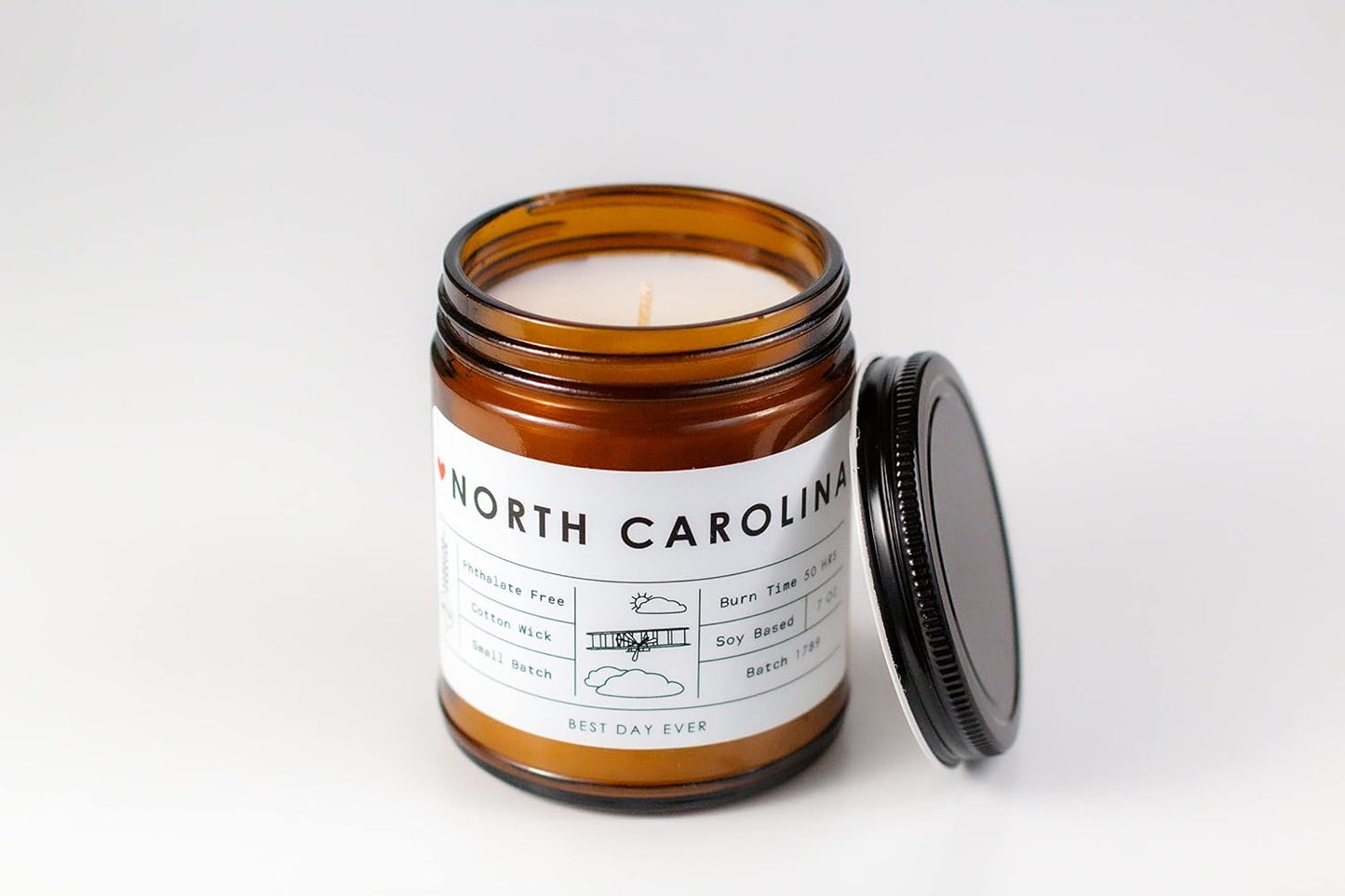North Carolina State Candle - Rambling Caravan - Soy/Coconut Wax, Cotton Wick, Phthalate Free (7oz) - Pumpkin Caramel Crunch