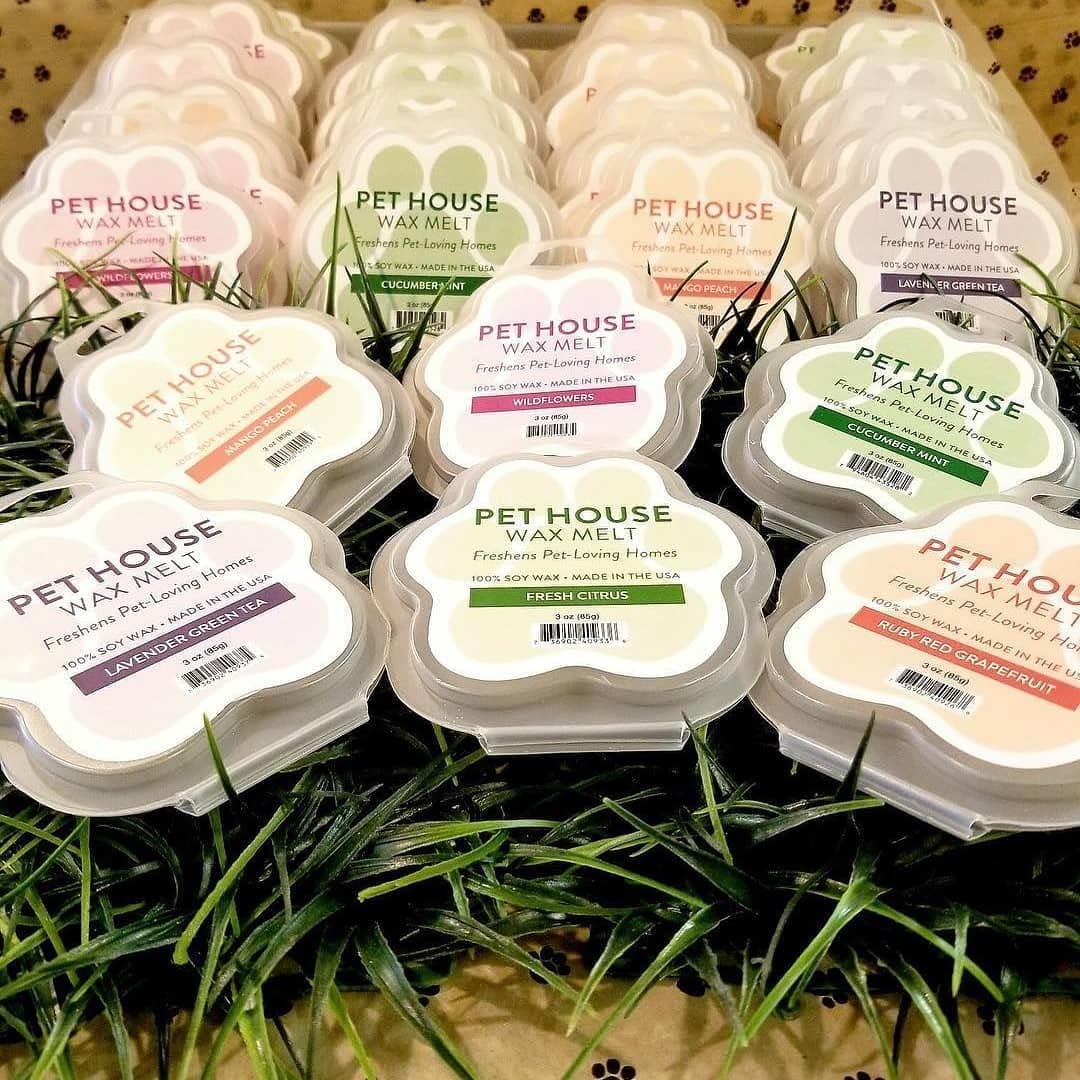 Pet House Wildflowers Scented Wax Melts - Long-Lasting Plant Based/Summer Soy Wax Melts for Pet Odor Pack of 2