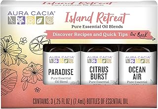 Aura Cacia Island Retreat Essential Oil Kit - Light Aroma, No Synthetic Fragrances