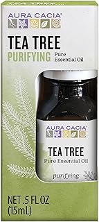 Aura Cacia 100% Pure Tea Tree Essential Oil, 100% Pure Therapeutic Grade, 15 ml in Box, Melaleuca alternifolia