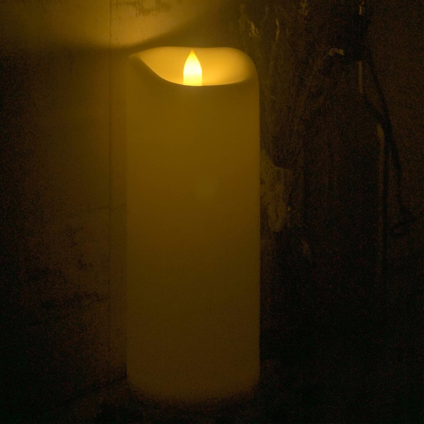 10"x4" Battery Operated Flameless LED Pillar Candle, Outdoor Waterproof Flickering Light with Remote & Timer for Halloween Party Wedding Party Home Decoration, 1 Pack