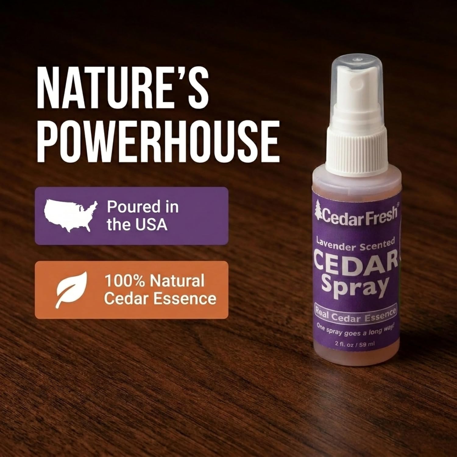 Household Essentials CedarFresh Lavender Cedar Power Spray, 2-Ounce Concentrated Essence for Blocks, Hangers, Closets, Drawers, Chests & Wardrobe Freshening
